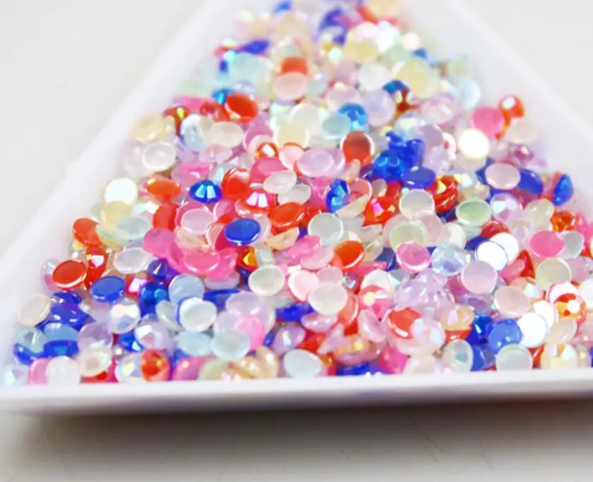 6000 шт 2 мм-6 мм случайный смешанный размер побрякушки цвет желе AB смолы Стразы