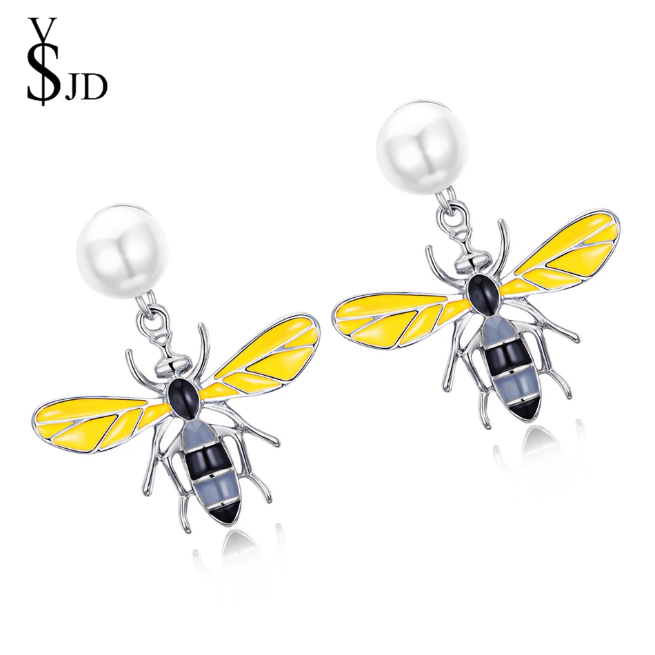 Женские серьги гвоздики серебристого и золотого цвета с имитацией жемчуга