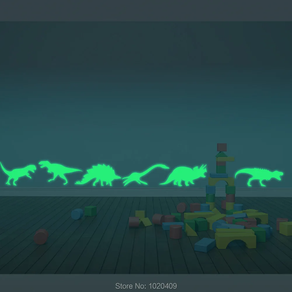 Dinosaurs Luminous wall sticker light-emitting Dinosaur wallpaper children room Cute Stars Glow in the Dark Wall Sticker GS052 | Дом и сад