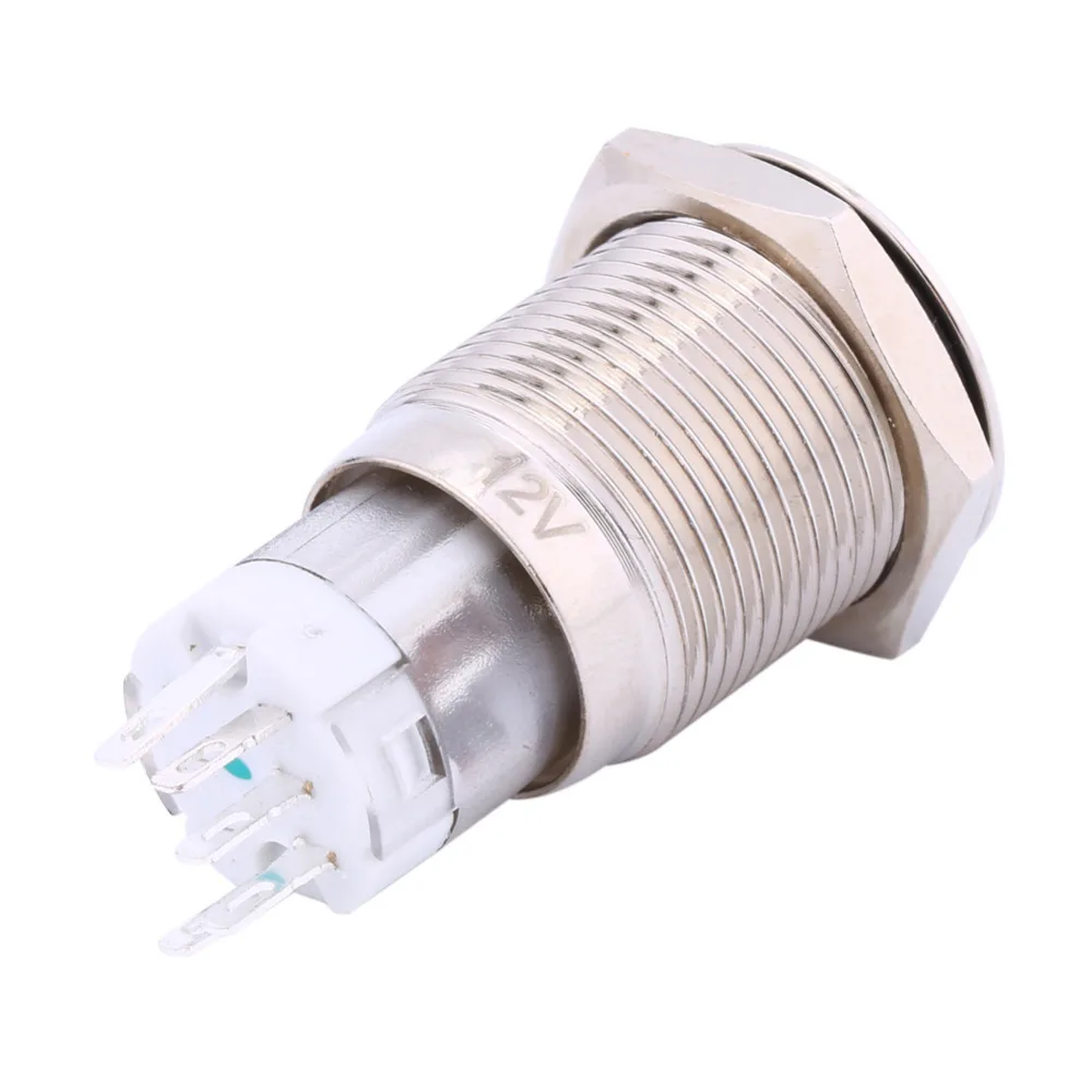 Металлический светодиодный выключатель питания для автомобиля зеленый свет 12 В