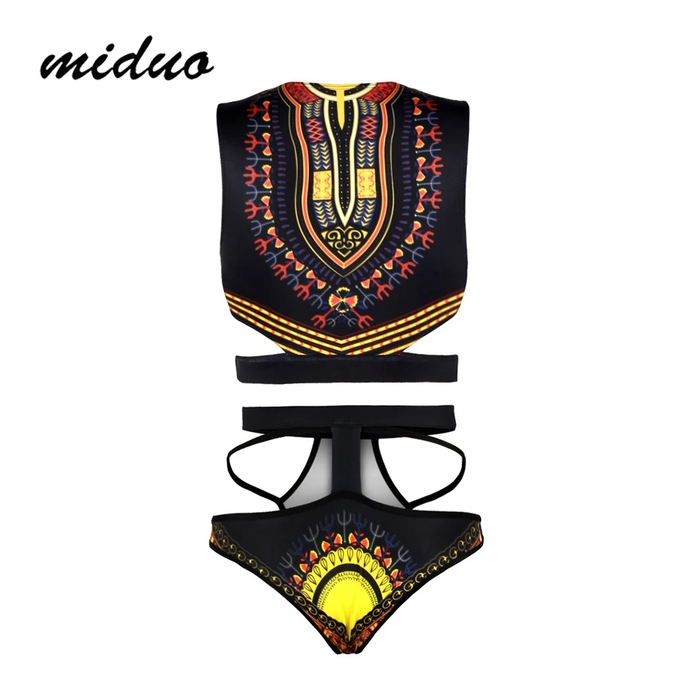 MIDUO Высокая талия Купальник бикини Установить Sexy бинты Бикини Push Up Купальники