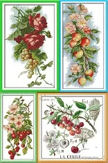 J231J232J233J241 Joy Sunday фрукты и цветы домашний декор J231(1) J232(2) J233 J241 Вишневый виноград и розы цветы и яблоки наборы для вышивки крестом - Цвет: J231J232J233J241