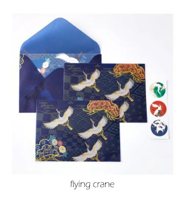 flying crane 3 шт./упак. ретро кран с цветочным принтом конверт прозрачная обувь с золотом Винтаж конверты для свадебных приглашений Скрапбукинг подарок школьные принадлежности sl2031 - Цвет: flying crane