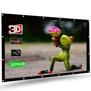 HENZIN складной проектор Экран 100 120 дюймов 16:9 HD ПВХ ткани проекционный Экран для домашнего офиса Театр открытый фильм Кино