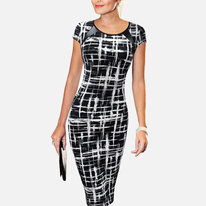 Женское облегающее платье средней длины без рукавов Элегантное повседневное с