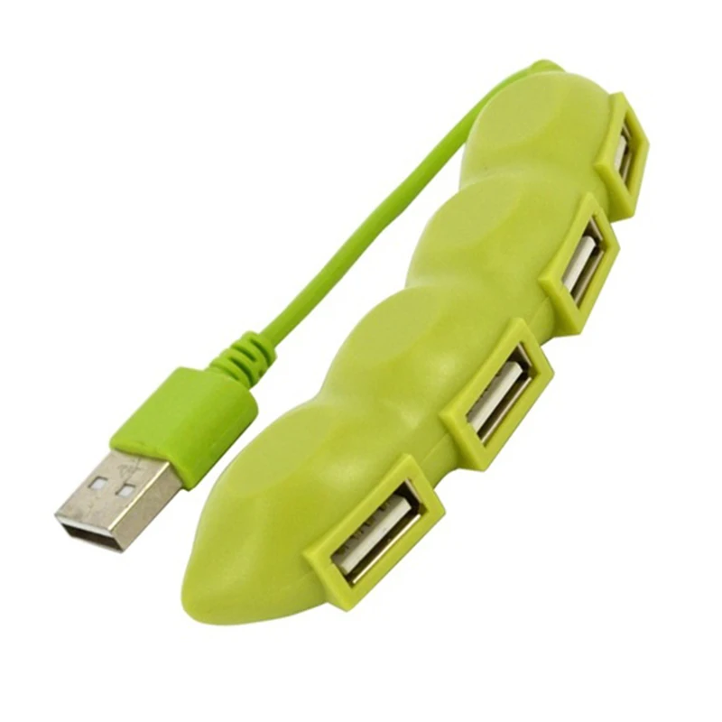 Милый горох USB 2,0 концентратор 4 порта сплиттер Кабель-адаптер для портативных ПК - Цвет: Green