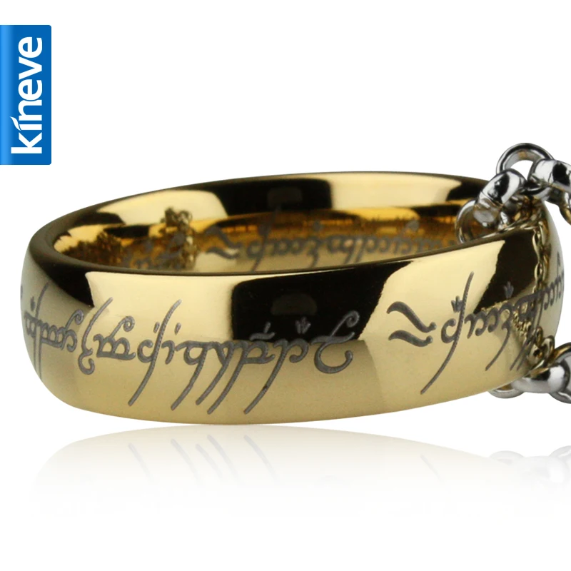 Кольцо Kineve LOTR из карбида вольфрама без золота с цепочкой широкое кольцо мужская