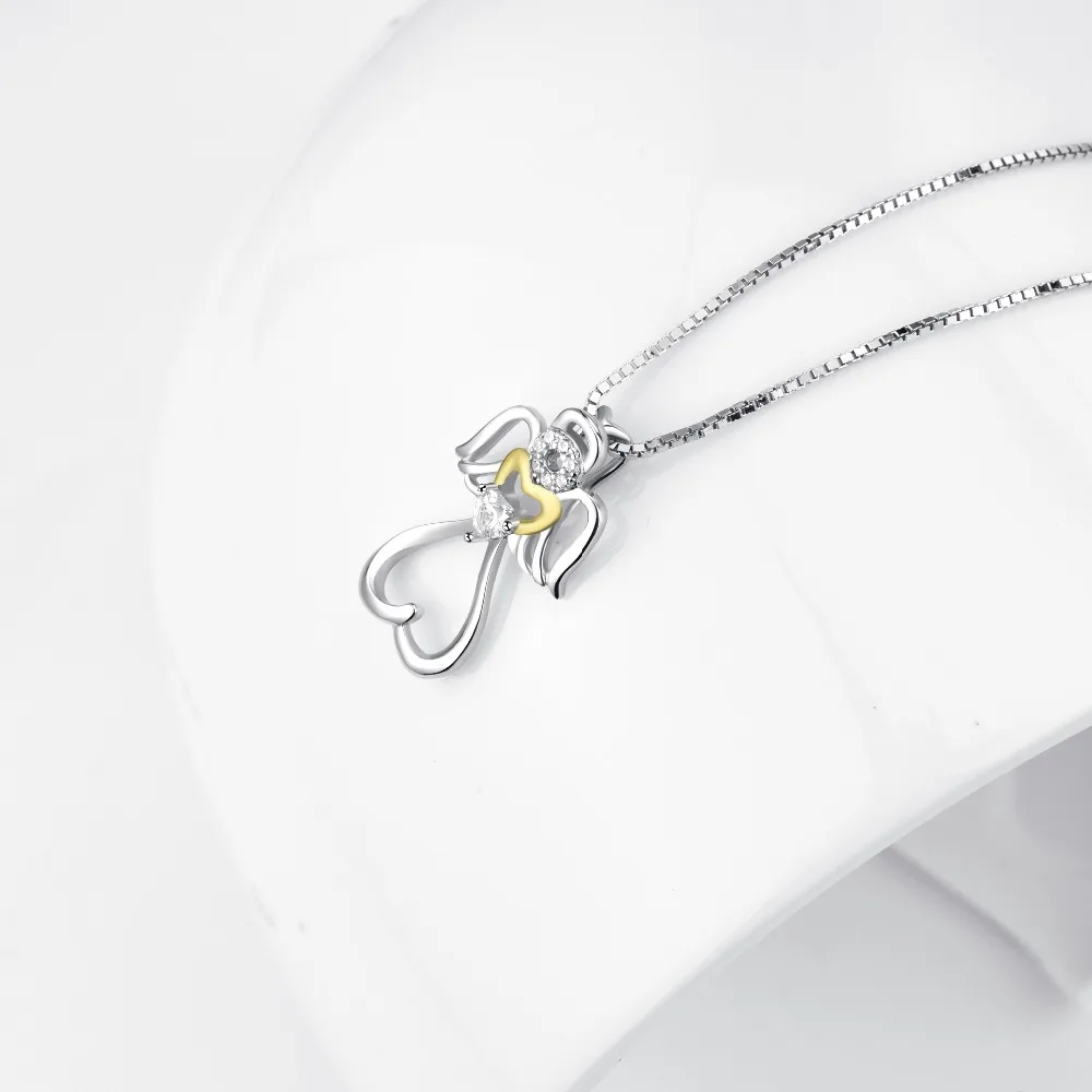 Женское ожерелье из серебра 925 пробы с кулоном Ангел крыльями|necklace angel|sterling silver