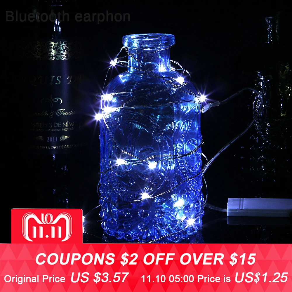 Рождественские огни 1 м Водонепроницаемый Медь мини Фея Строка свет лампы