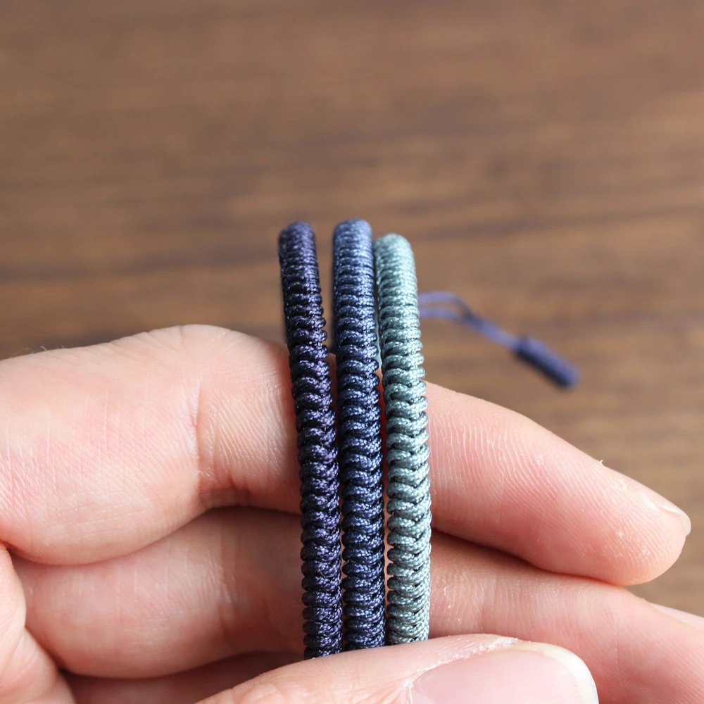 Синие голубые Тибетские буддийские плетеные веревочные браслеты на удачу с