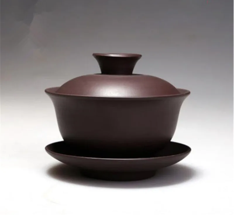 1 шт. фиолетовый глина Gaiwan чайные чашки Китайский Kong Fu чайный набор ручной работы чайная посуда аксессуары