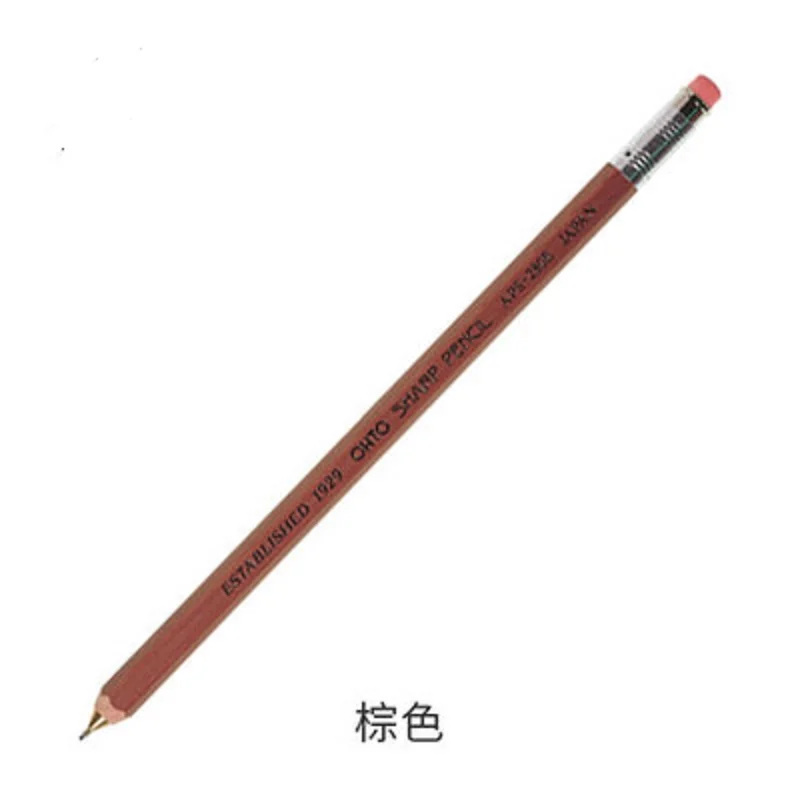 Wood rod hexagonal rod automatic pencil hand-painted sketch student examination dedicated 0.5mm 2pcs/lot