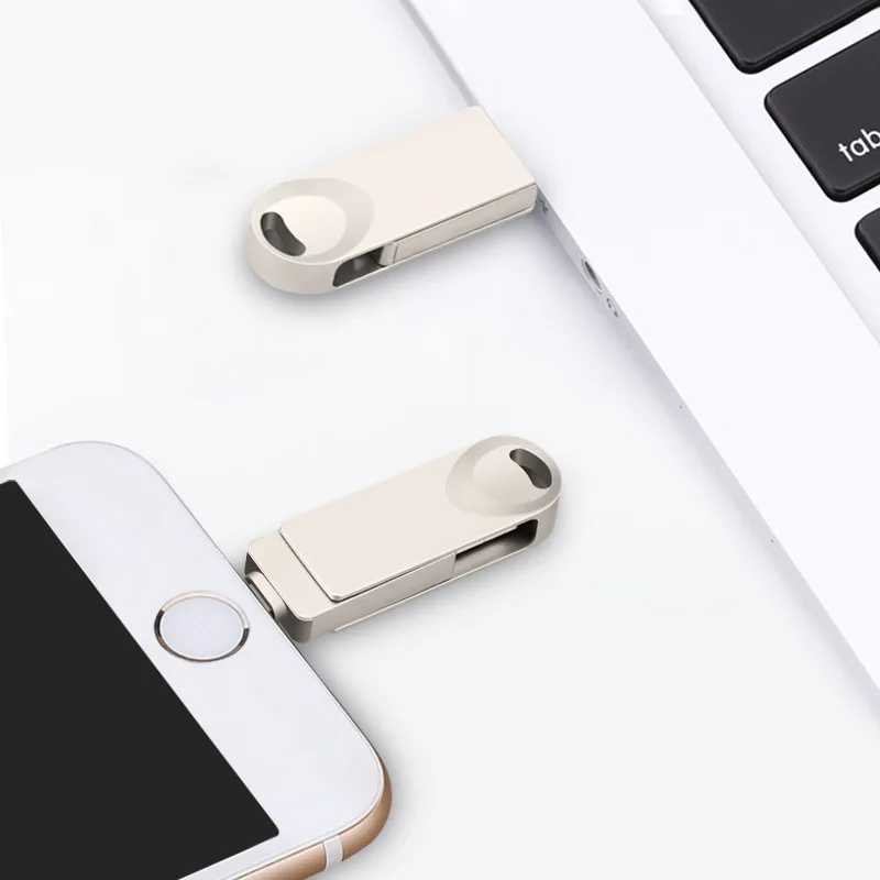 Eaget 3 in 1 USB Flash Drive 32GB Pendrive usb flash disk Pen drive 64GB 128GB Metal Memory Stick For iPhone PC | Компьютеры и офис