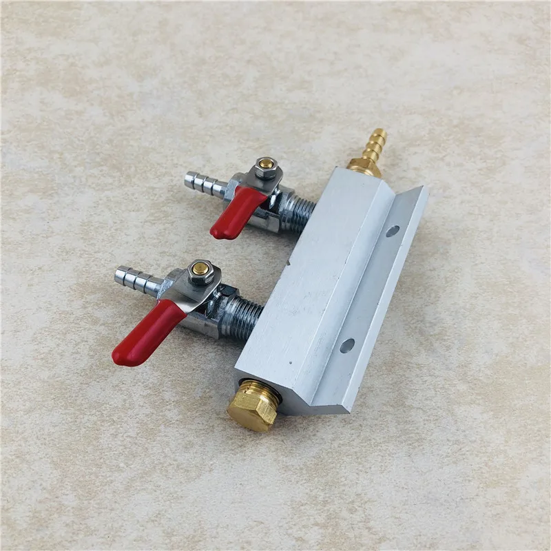 

2 Way Gas Manifold Distribution CO2 Splitter Home-brew Draft Beer Check Valves