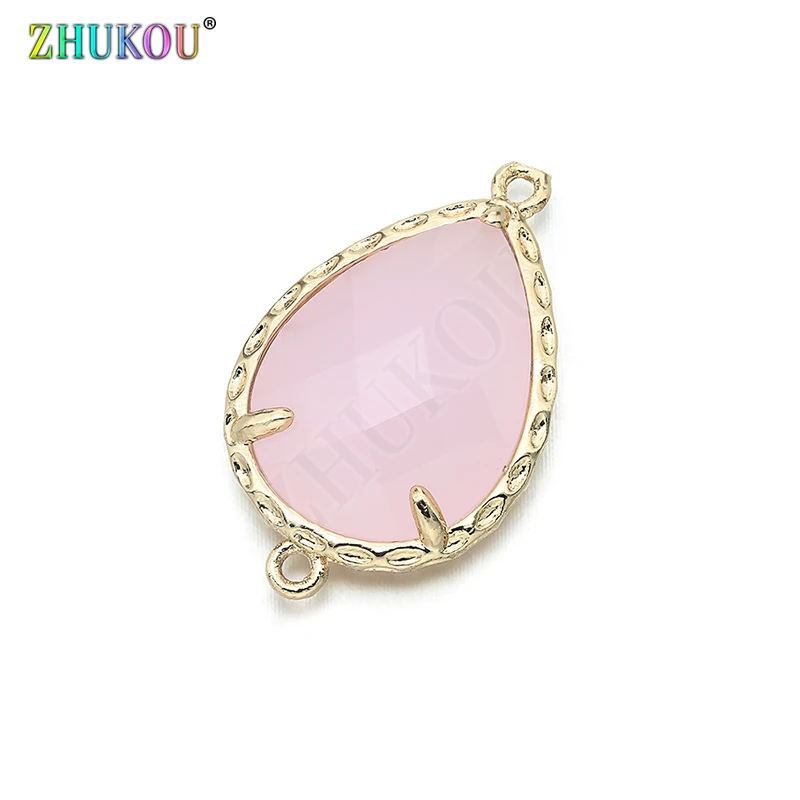 Соединители форм с капельками воды из латуни и кубического циркония 14*23 мм для