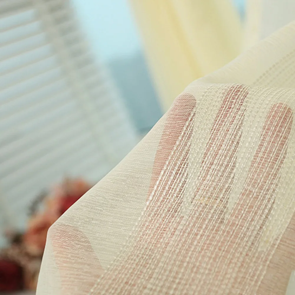 Isinotex окна занавес сплошной прозрачной скрининга гостиная ткани тюль вуаль 1