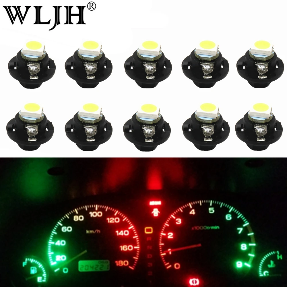 WLJH 10pcs B8.4d LED Car Dashboard Bulb BX8.4D Instrument Panel DC12V Indicator Lamp Light For Audi Opel BMW Mercedes Volkswagen |