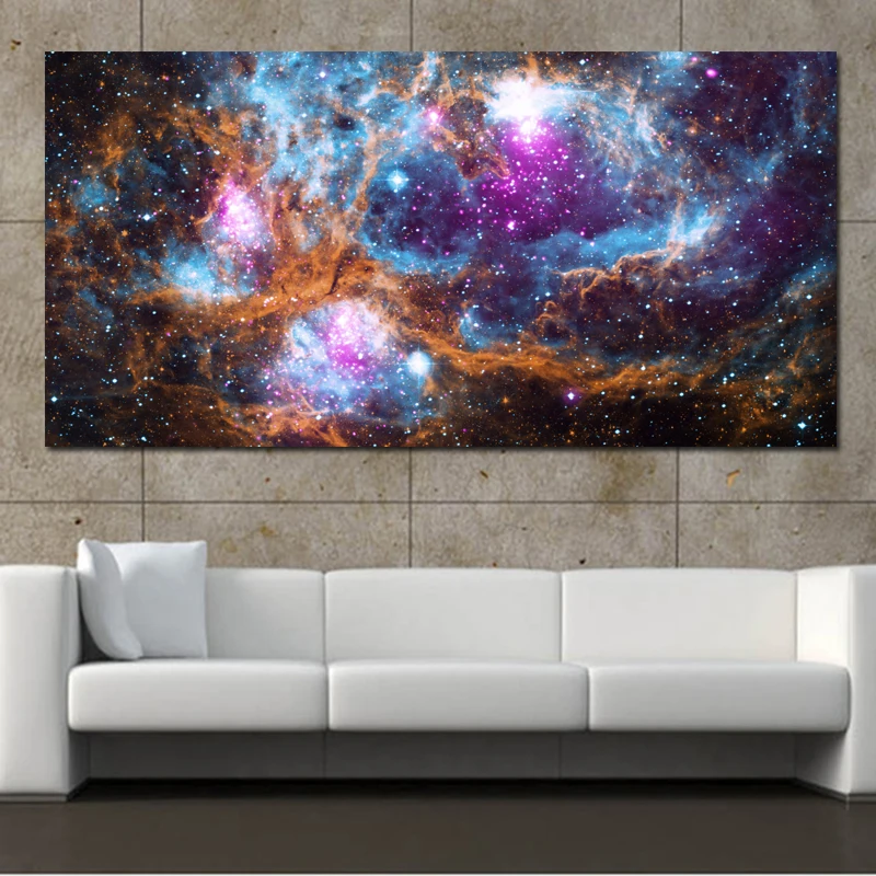 

SELFLESSLY Nebula Canvas Painting Clouds Star Poster Prints Wall Art Printing Landscape Wall Pictures For Living Room Unframed
