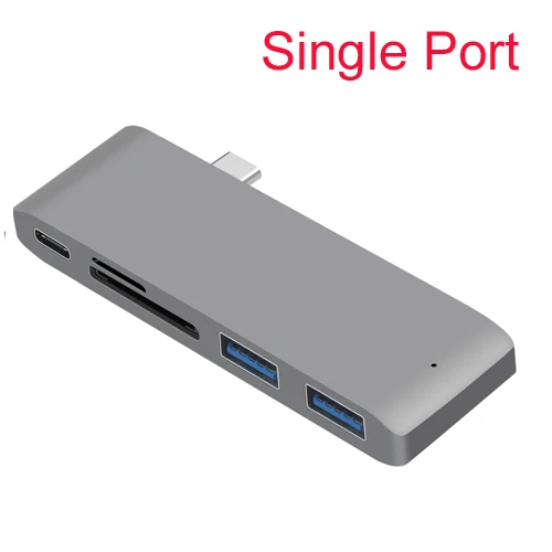Single Gray GOOJODOQ концентратор USB Type C для чтения карт USB C концентратор 3,0 адаптер комбинированный с sd-слотом для MacBook Pro USB-C питания - Цвет: Single Gray
