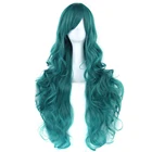 Soowee 20 цветов 80 см длинные вьющиеся волосы зеленые косплей парики термостойкие синтетические волосы аксессуары для вечерние черный парик для женщин