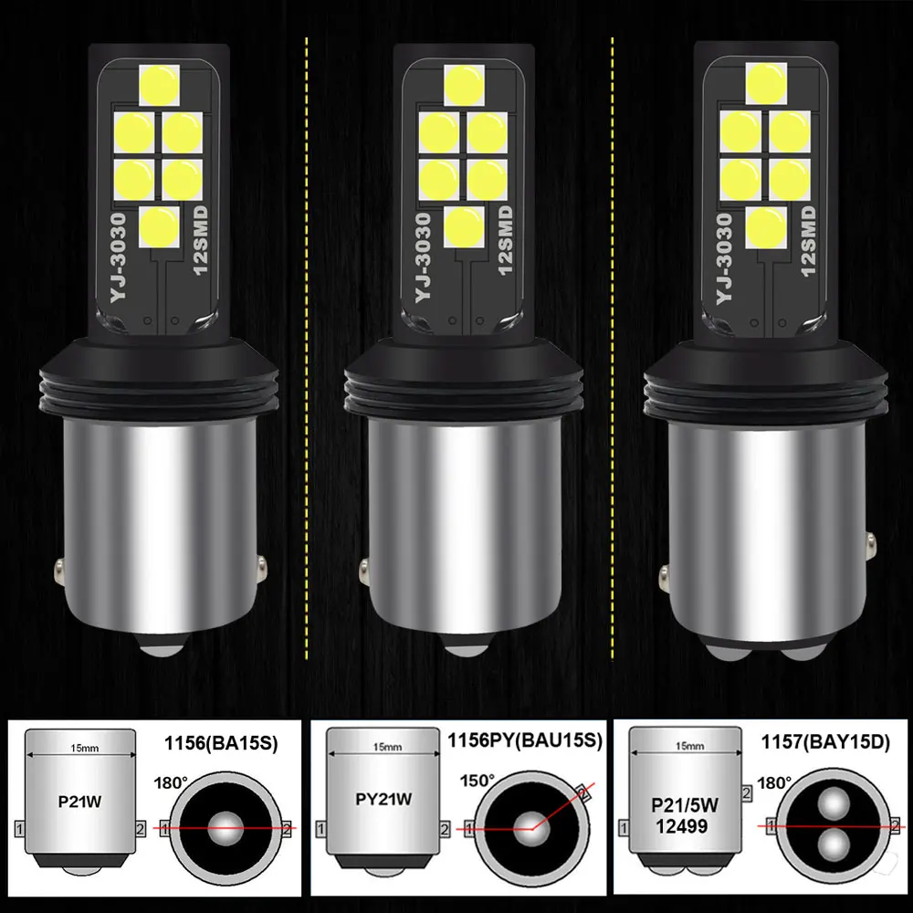 BMT аксессуары лампочки для авто 1156 BA15S P21W LED ампочки габариты светодиоды светодиодные лампы для авто BAU15S PY21W BAY15D 1157 P21/5W P21 5W led лампа для авто стоп сигнал дхо лампа габариты авто