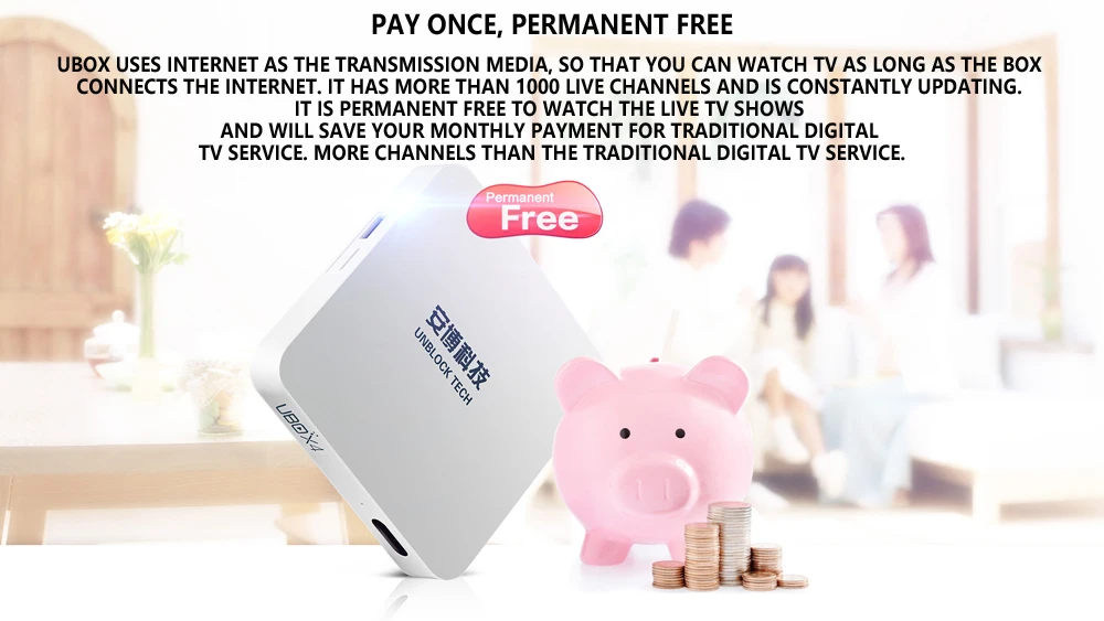UNBLOCK TECH tv BOX Ubox OS Bluetooth Box Android5.1 IP tv для 1000 каналов из материкового Китая Япония Индия Россия HK и Тайвань