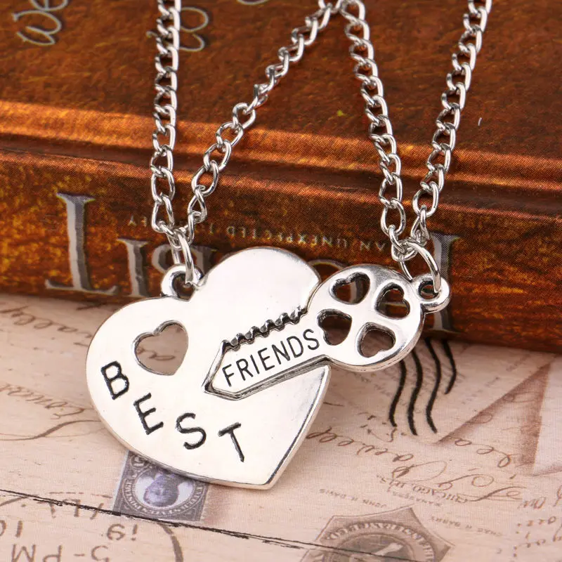 Bespmosp 2 шт. Best Friends Forever BFF головоломка с замком для ключей ожерелье кулоном в виде