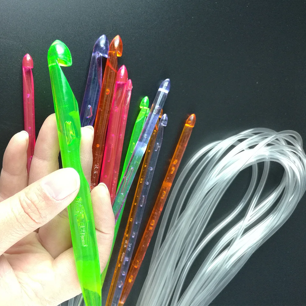 New 12pcs 48&quot Flexible Plastic Afghan Tunisian Crochet Hooks Weave Needles | Дом и сад