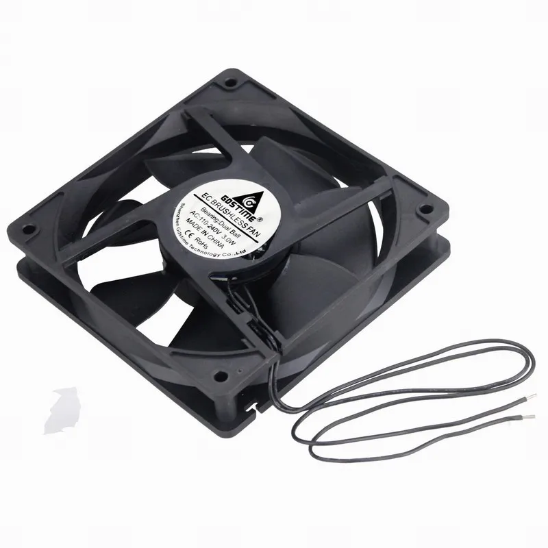 2 Pcs Gdstime 120*120*25mm Electric Cooling Fan AC 110V 115V 220V 230V 240V EC Motor Cooler Fan 12cm 2700RPM 12025B 120mm x 25mm