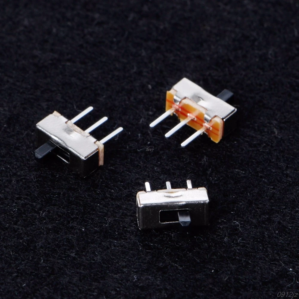 10 шт. 2 положения вкл/выкл SPDT 1P2T 3 Pin PCB панель Мини Вертикальный скользящий