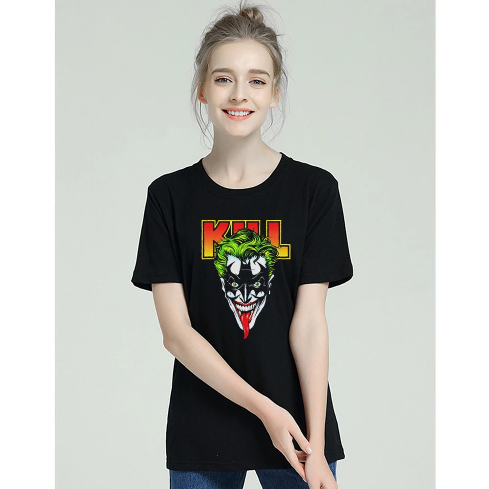 2019 новая хлопковая Женская Футболка harajuku Эстетическая Джокер Kill Batman футболка с