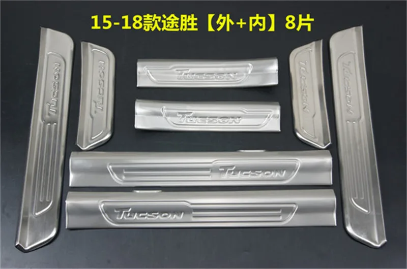 

High quality 304 stainless steel Internal external scuff plate/door sill fit for Hyundai Tucson 2015 2016 2017 2018 Car styling