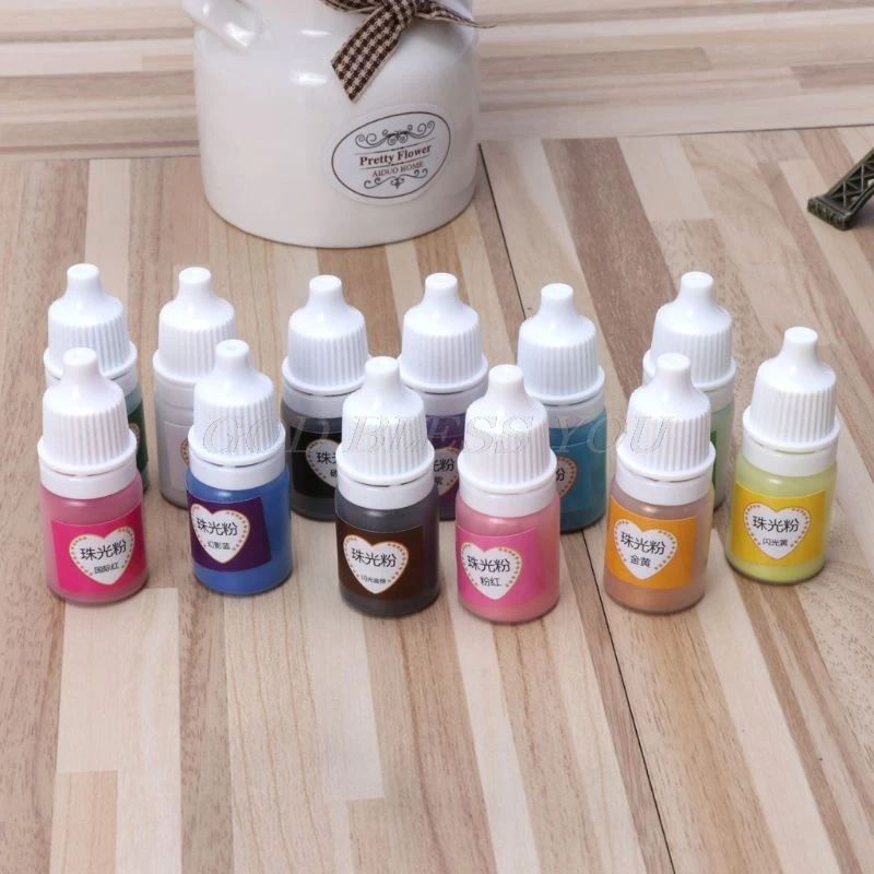 12 Color 5ml Slime Dye Powder Mica Pearl Pigments Colorants For Soap Candle Resin Jewelry Handmade Soap Coloring Powder