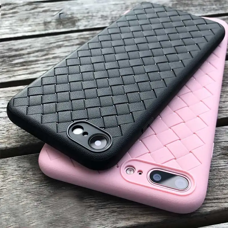 10 шт./лот для iphone X XR XS Max 6 6s Plus чехол плетеный кожаный силиконовый 8 plus 7 чехол|for