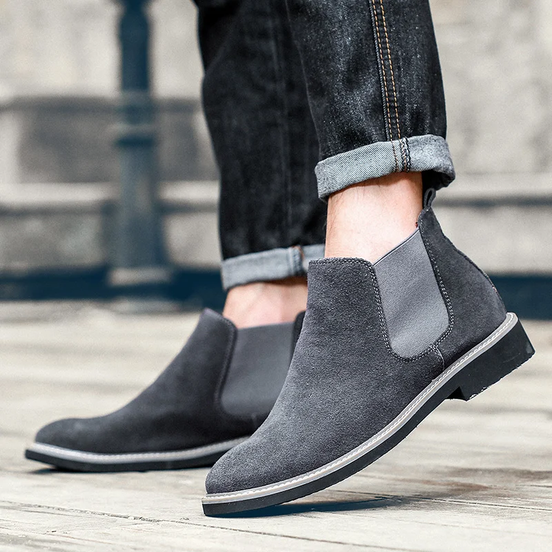 Thestron Men Boots Brands Fashion Casual Mens Chelsea 2018 Black Blue High Quality Ankle Spring/Autumn | Обувь