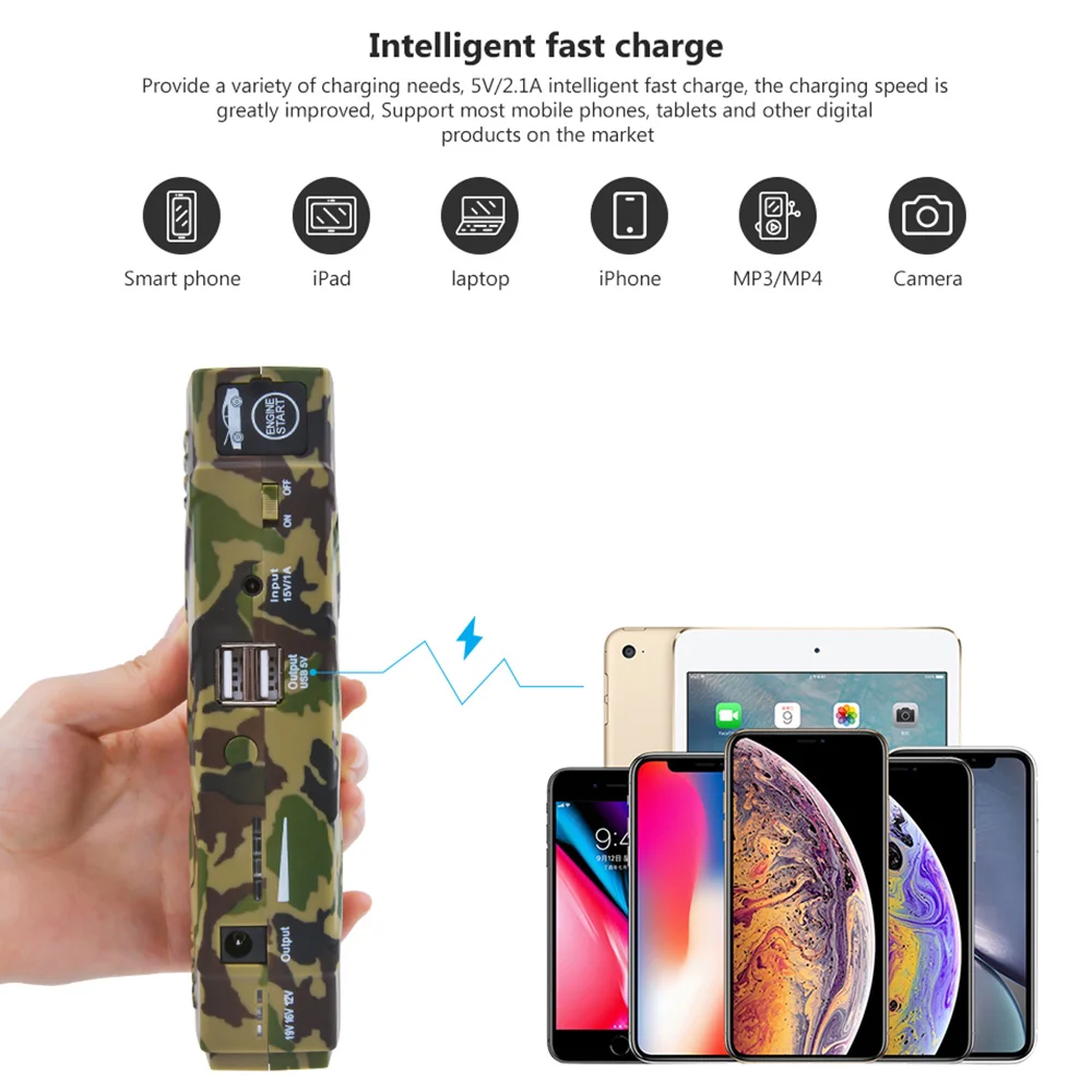 AOSHIKE Высокая пускозарядное устройство батарея 12 В 600A пиковый ток Dual USB 89800 мАч с