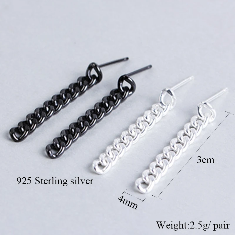 Простые цепная гирлянда в стиле панк серебряные серьги гвоздики Корейском