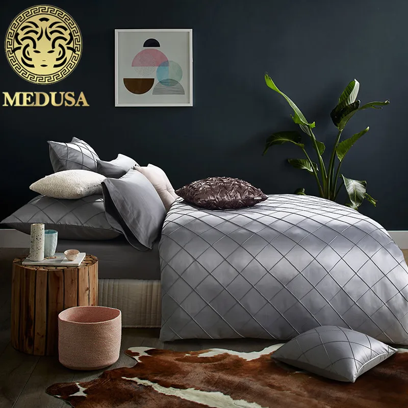Medusa роскошное шелковое Сетчатое постельное белье ручной работы Комплект