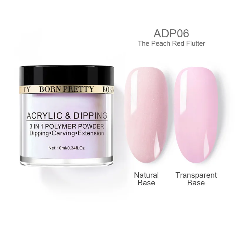 ADP06 BORN PRETTY, 3 в 1, погружающаяся пудра для ногтей, французский блеск для ногтей, набор пудры для ногтей, базовый топ, активатор, набор для украшения ногтей - Цвет: ADP06