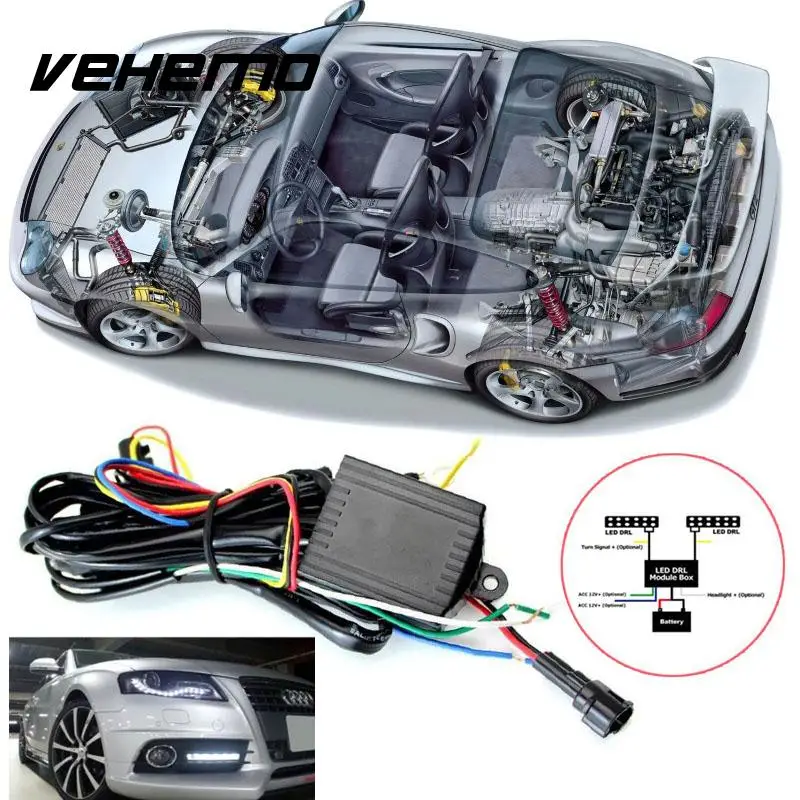 12 V светодиодный дневные ходовые огни фары на автоматическом переключателе