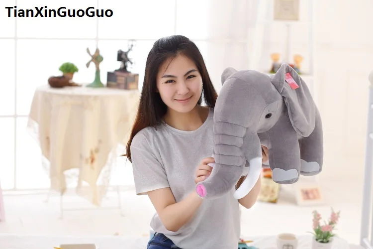 

stuffed toy large 50cm standing elephant plush toy cartoon gray elephant soft doll throw pillow birthday gift s0185