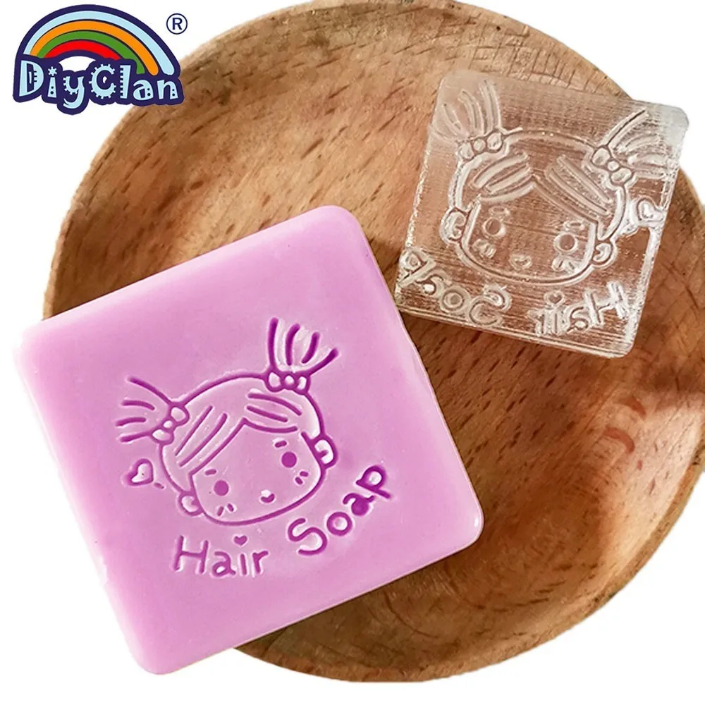Ручная работа мыло для волос штамп девочек узор прозрачный сделай сам