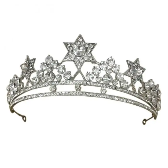 Серебряные бусины из горного хрусталя, звезда, Корона невесты, тиара de Noiva, головной убор, украшение для волос, женские свадебные аксессуары, BH