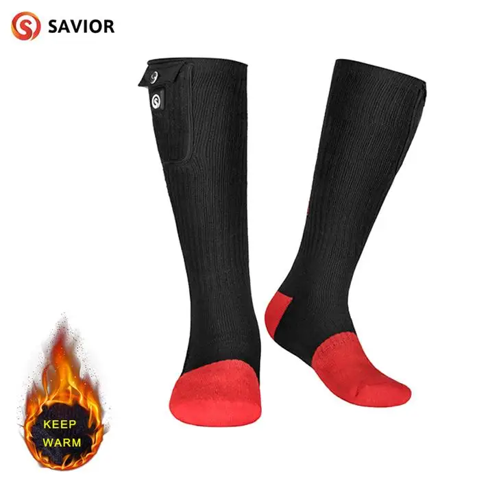 Black and Red Зимние носки с подогревом, 7,4 вольт, черный обогреватель для ног для мужчин и женщин, чтобы аккумуляторные нагревательные носки для холодной зимы - Цвет: Black and Red