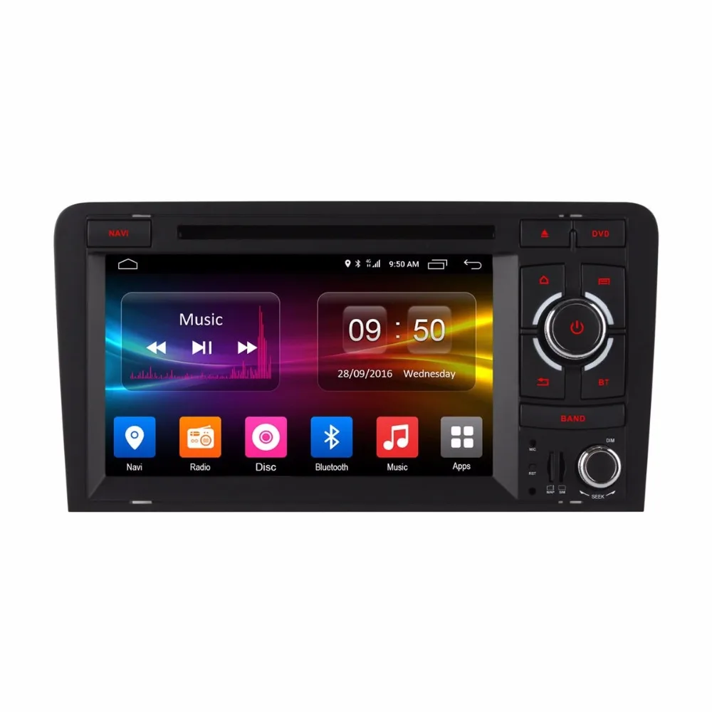Автомобильный DVD плеер HD 1024*600 для Audi A3 S3 RS3 2003 2011 2 Гб ОЗУ Восьмиядерный Android 6 0 GPS