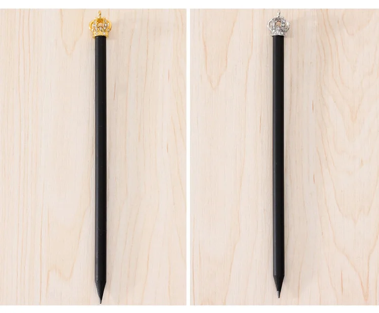 10 шт./лот черный деревянный карандаш с короной милый детский корейский для школы