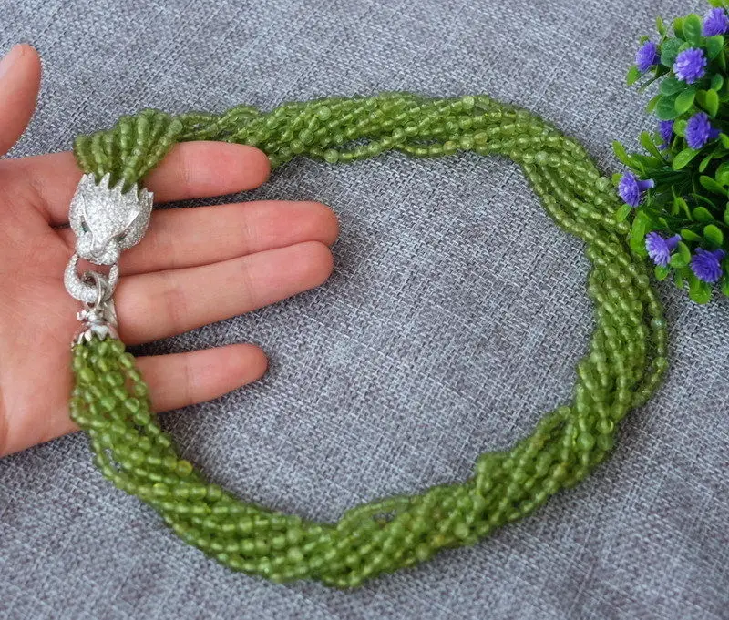 Красивая подвеска в виде 8 строчек, естественное искусство-цирконий, 18 дюймов