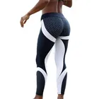 Женские леггинсы для фитнеса с сетчатым рисунком, женские спортивные Леггинсы для тренировок с принтом, эластичные брюки, облегающие черные брюки