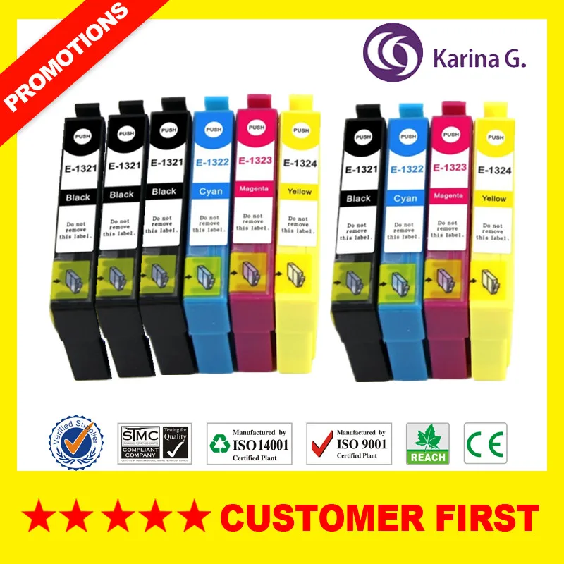 Совместим с Epson T1321 T1322 T1323 T1324 чернильный картридж для принтера Stylus N11 NX125 NX130 и т.
