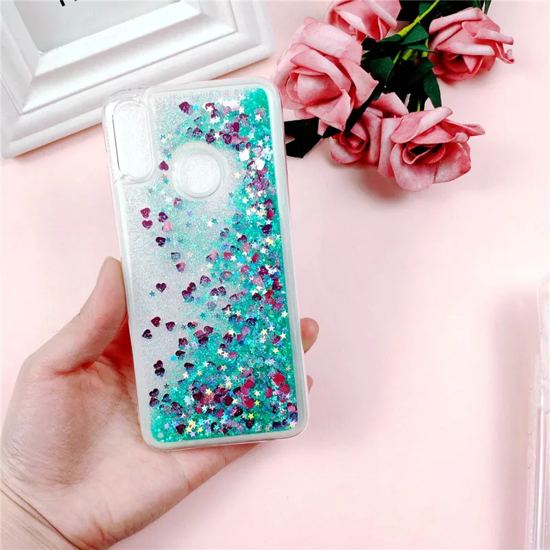 Зеленый Huawei P Smart чехол, блестящий чехол для Coque huawei P Smart Plus PSmart, Жидкостная динамика, мягкий силиконовый чехол для телефона s - Цвет: Зеленый